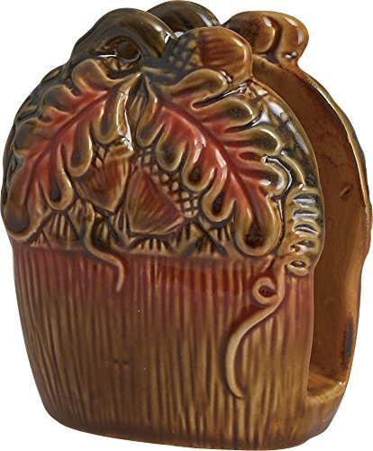 Fall Ceramic Acorn Napkin Holder 5 H x 4 W x 2.75 D Inches