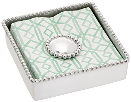 Mariposa Round Pearl Beaded Napkin Box