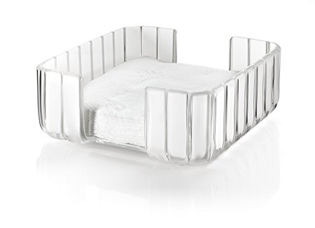 Guzzini Grace Table Napkin Holder, 7-3/4-Inches by 7-3/4-Inches, Transparent