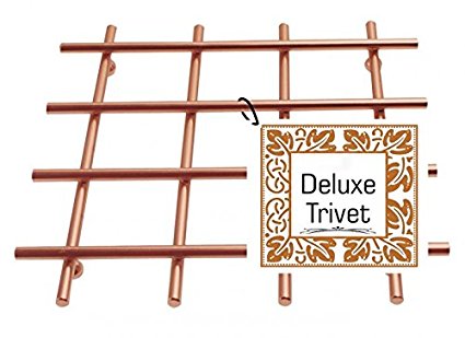 Deluxe Copper Heavy Weight Kitchen Napkin Holder and Trivet Set (Trivet)