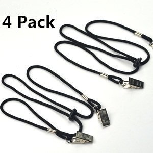 Haiker Pack of 4 Pcs Adjustable Napkin Clip Lanyard Neck Strap for Elderly/Adult/Baby