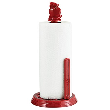 Old Dutch 2-Tone Assembled Apple Standing Towel Holder, 15-Inch, Red