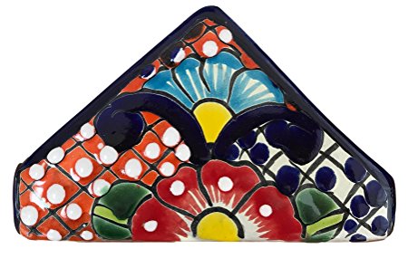 Talavera Napkin Holder - Authentic Hand Painted Mexican Pottery - Multicolor