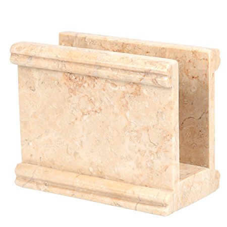 Creative Home Natural Champagne Marble Stone Napkin Holder, Stand, Dispenser, Column Collection