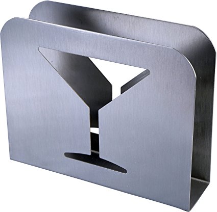 Stainless Steel Serviette Napkin Holder Dispenser - Cocktail Wine Glass Design for Kitchen and Restaurants by Pro Chef Kitchen Tools