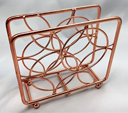 Copper plated vertical napkin holder