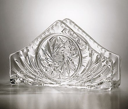 Handcut Crystal Napkin Holder - 6.75 inches