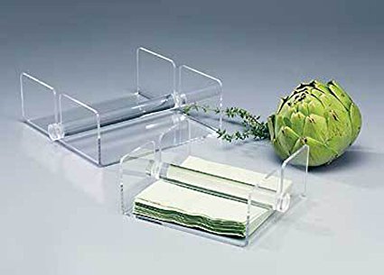Luncheon Napkin Holder with Rod - Elegant Clear Acrylic - Made in the USA