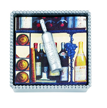 Mariposa Wine Bottle Beaded Napkin Box
