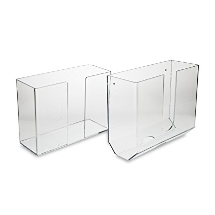 Source One LLC Deluxe Clear Acrylic Dual-Dispensing Paper Towel Holder Wall Mount & Counter Top Options Available (1, Wall Mount)